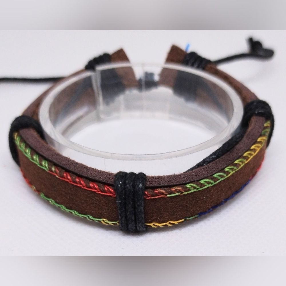 Men's bracelet leather brown new e78‎